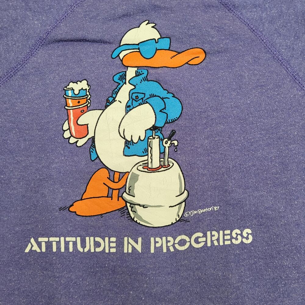 Vintage 1987 Attitude Duck Sweatshirt Women M 19x21 Jim-Benton - Picture 10 of 13